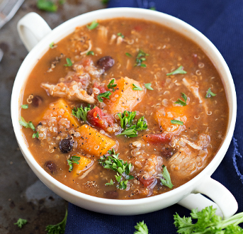 Sweet Potato, Chicken, Quinoa Soup