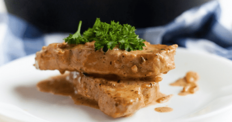 Creamy Garlic Parmesan Keto Pork Chops