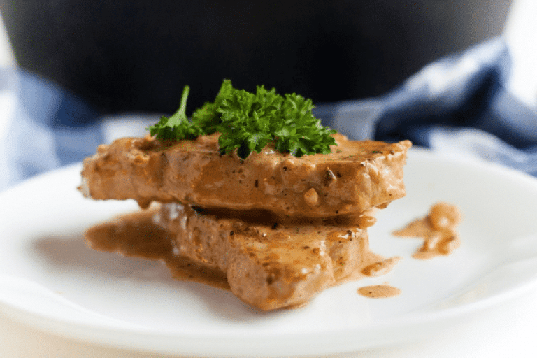 Creamy Garlic Parmesan Keto Pork Chops